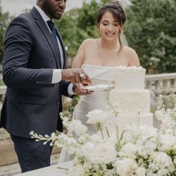 Scarlett Blooms - Elegant floral styling by Scarlett Blooms for this editorial wedding shoot--featuring soft white blooms and a classic cake moment.