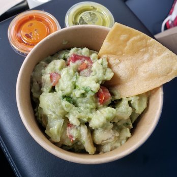 Hot Tacos - Guac and medium(green) and hot salsa in the back - Tacos Near Me - Austin, Texas Hot Tacos - Guac and medium(green) and hot salsa in the back - Tacos Near Me - Austin, Texas