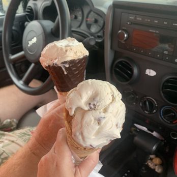 The Waffle Cone - Toasted Coconut in Chocolate Dipped Cone Butter Pecan in Waffle Cone - Ice Cream & Frozen Yogurt Near Me - Flagler Beach, Florida