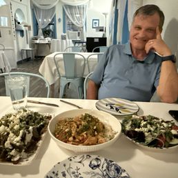 Lamb nachos, chicken tava, Greek salad Lamb nachos, chicken tava, Greek salad