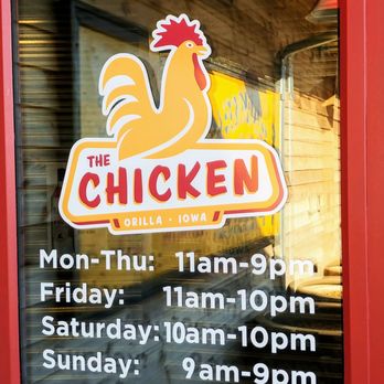 The Chicken - Door signage. - Chicken Shop Near Me - Cumming, Iowa