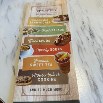 McAlister's Deli - The cover of the menu - Sandwiches Near Me - Dekalb, Illinois