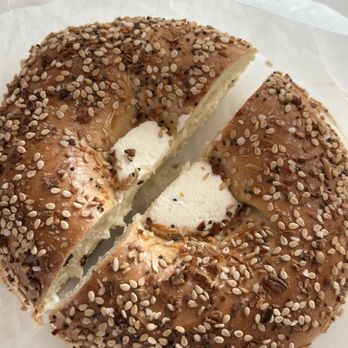 I Love Bagels - Everything bagel + regular cream cheese - Delis Near Me - Oceanside, California I Love Bagels - Everything bagel + regular cream cheese - Delis Near Me - Oceanside, California