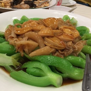Koi Palace - Whole Abalone with Fish Maw and Mustard Greens - Dim Sum Near Me - Milpitas, California Koi Palace - Whole Abalone with Fish Maw and Mustard Greens - Dim Sum Near Me - Milpitas, California