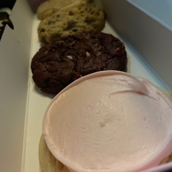 Crumbl - Riverside - L to R- buttermilk pancake, chocolate chip, red velvet & frosted sugar. - Bakeries Near Me - Riverside, California