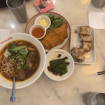 Mian & Bao - Spicy beef noodle, fried chicken cutlet, marinated cucumber, beef pancake roll - Dim Sum Near Me - Honolulu, Hawaii Mian & Bao - Spicy beef noodle, fried chicken cutlet, marinated cucumber, beef pancake roll - Dim Sum Near Me - Honolulu, Hawaii