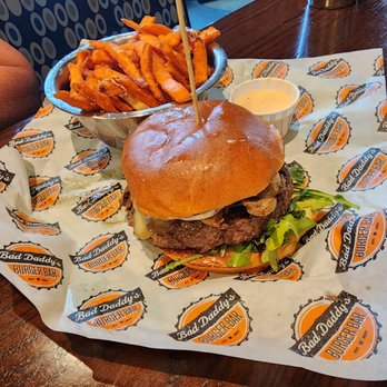 Bad Daddys Burger Bar - Mushroom burger - New American Near Me - Greenville, North Carolina Bad Daddys Burger Bar - Mushroom burger - New American Near Me - Greenville, North Carolina
