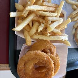 Garlic fries and Onion Rings