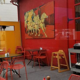 Photo of The Firehouse - Venice, CA, United States. View of the patio with a cool mural!