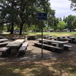 One of the nicer picnic areas in a city park.