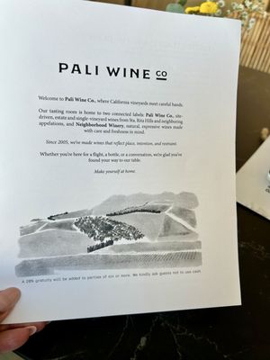 Menu photo 1 Pali Wine Santa Barbara, CA Menu photo 1 Pali Wine Santa Barbara, CA