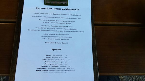 Menu photo 6 Osteria da Massimo Munich, BY Menu photo 6 Osteria da Massimo Munich, BY