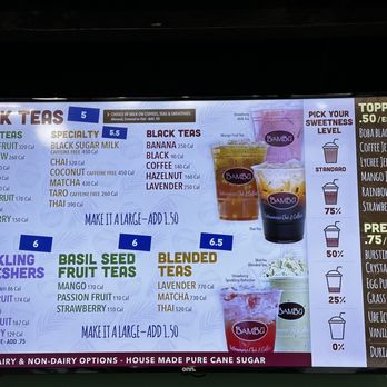 BAMBU - Dessert menus: Milk Tea, Sparkling Refreshers and Fruit teas. Oh! Toppings!! - Coffee & Tea Near Me - Green Bay, Wisconsin