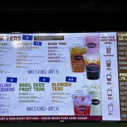 BAMBU - Dessert menus: Milk Tea, Sparkling Refreshers and Fruit teas. Oh! Toppings!!