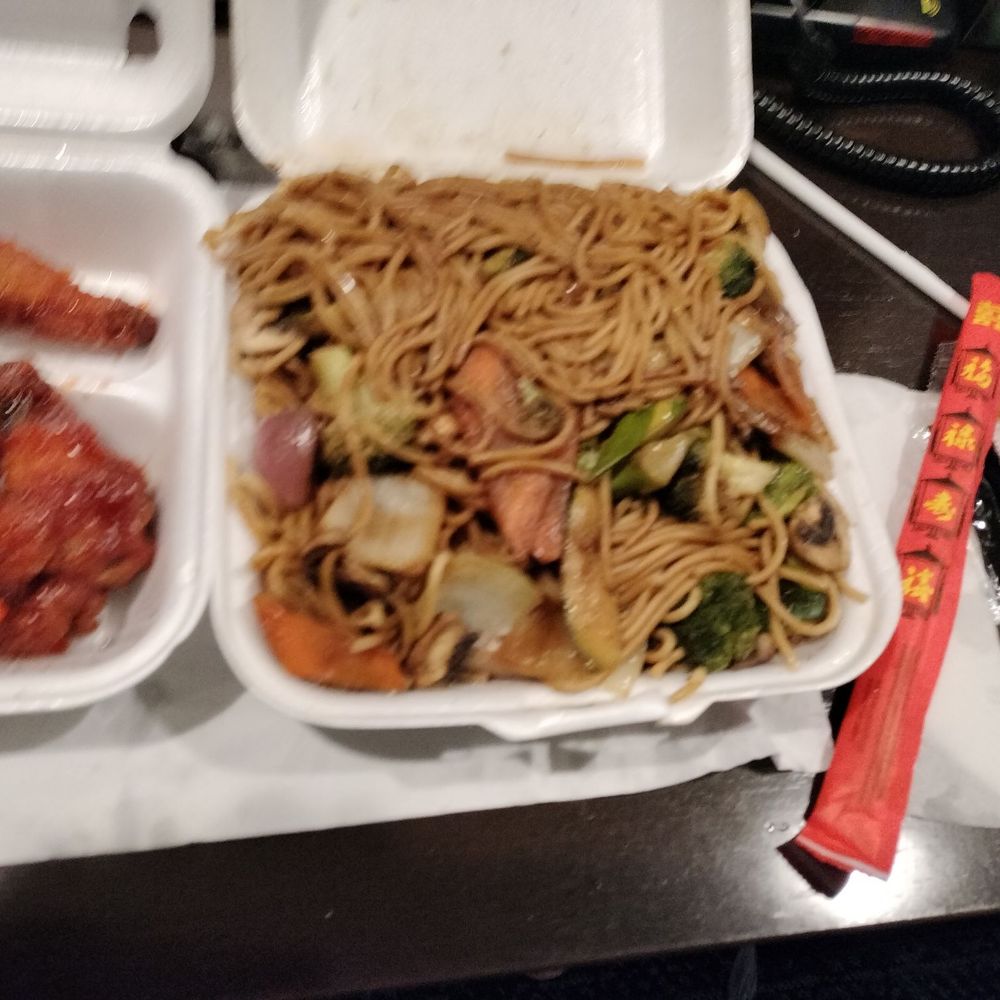 Asian Express - Lomein and braised wings that are fried and I inquired and he insisted they were braised but I'm not ignorant. - Asian Fusion Near Me - Columbia, South Carolina