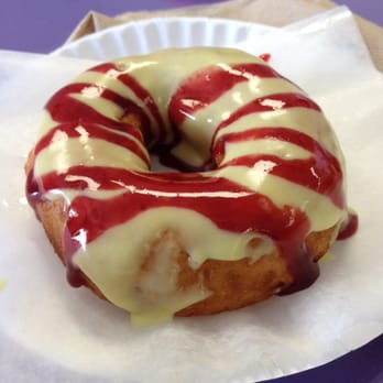 Amazing Glazed - Vanilla donuts with lemon icing and raspberry drizzle. - Donuts Near Me - Chesapeake, Virginia Amazing Glazed - Vanilla donuts with lemon icing and raspberry drizzle. - Donuts Near Me - Chesapeake, Virginia