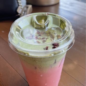 Elite Experience: Chaiwale & Co, Orange - Matcha rose latte. Iced - Yelp Events Near Me - Orange, California