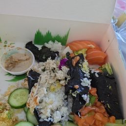 Inedible. fishy and immediately tossed. Parts were spit out (sorry). We removed the avocado from one roll to not waste. Inedible. fishy and immediately tossed. Parts were spit out (sorry). We removed the avocado from one roll to not waste.