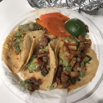 Carmelo's Tacos - tres tacos: nopal, asada, and al pastor - Tacos Near Me - Seattle, Washington Carmelo's Tacos - tres tacos: nopal, asada, and al pastor - Tacos Near Me - Seattle, Washington