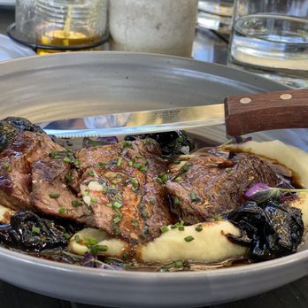 Benchmark - Steak with plum and celery purée. Fantastic. - New American Near Me - Santa Ana, California