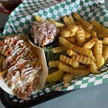 Tin Fish - shrimp taco with fries and slaw - New American Near Me - Sunrise, Florida Tin Fish - shrimp taco with fries and slaw - New American Near Me - Sunrise, Florida