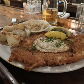 Cafe Rustika - Chicken schnitzel with egg - German Near Me - Richmond, Virginia Cafe Rustika - Chicken schnitzel with egg - German Near Me - Richmond, Virginia