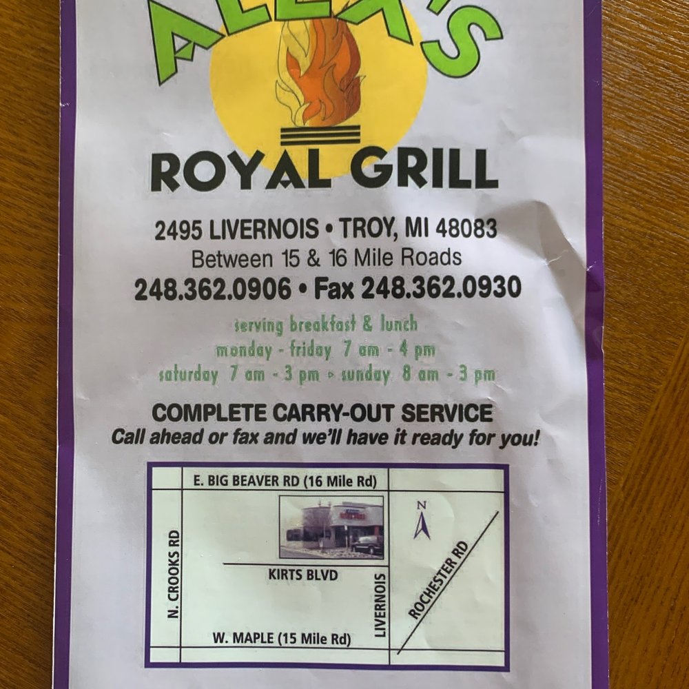 Alex's Royal Grill - Sandwiches Near Me - Troy, Michigan