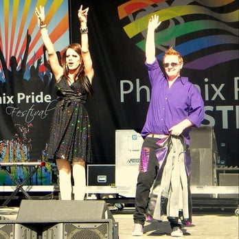 Phoenix Pride - Mister and Miss Phoenix Gay Pride 2011 entertaining the crowd on the Pride Mainstage, Pride 2011. - Festivals Near Me - Phoenix, Arizona Phoenix Pride - Mister and Miss Phoenix Gay Pride 2011 entertaining the crowd on the Pride Mainstage, Pride 2011. - Festivals Near Me - Phoenix, Arizona
