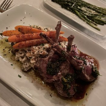 Acqua Restaurant-White Bear Lake - Lamb with roasted carrots and risotto, side of asparagus - Italian Near Me - White Bear Lake, Minnesota Acqua Restaurant-White Bear Lake - Lamb with roasted carrots and risotto, side of asparagus - Italian Near Me - White Bear Lake, Minnesota