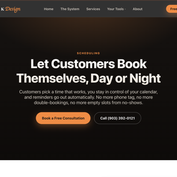 Jared K Design - Let Customers Book Themselves, Day or Night. - Web Design Near Me Jared K Design - Let Customers Book Themselves, Day or Night. - Web Design Near Me