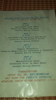 Menu photo 1 Antica Osteria Munich, BY