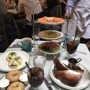 Sadelle's - House salmon and egg salad on a tier, eggs Benedict and French Toast - Bakeries Near Me - New York, New York Sadelle's - House salmon and egg salad on a tier, eggs Benedict and French Toast - Bakeries Near Me - New York, New York