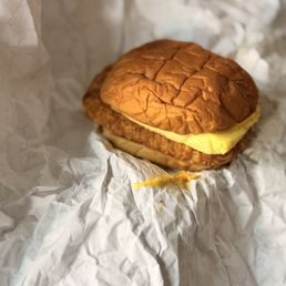 Hashbrown egg and cheese sandwich