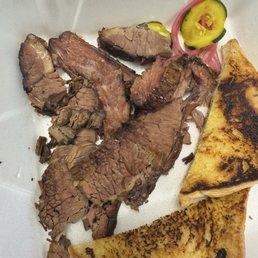 Texas Prime Brisket 1/2 LB  This is their "moist brisket".... Dry and from the flat part of the brisket. Worst BBQ in the area... by far.