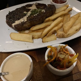 Sal Y Pimienta Kitchen - Wagyu Ribeye with fries. - Latin American Near Me - Houston, Texas Sal Y Pimienta Kitchen - Wagyu Ribeye with fries. - Latin American Near Me - Houston, Texas