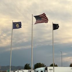 Bozeman Rest Stop - Love the flags
