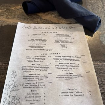 Crate Restaurant & Wine Bar - Menu for Crate - Wine Bars Near Me - Greer, South Carolina Crate Restaurant & Wine Bar - Menu for Crate - Wine Bars Near Me - Greer, South Carolina