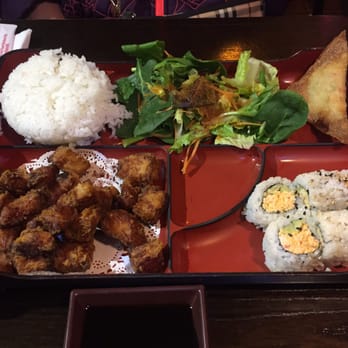 Sushi Planet - Sesame chicken and seafood salad roll bento box - Japanese Near Me - Camarillo, California