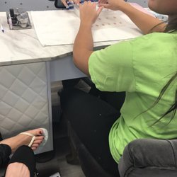 Glam'd Nail Bar - Even the manicure bar was cute! The chairs were a velvety-gray and so comfy!