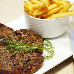 501 Main Bistro & Kitchen - Ribeye with Fries and Coleslaw