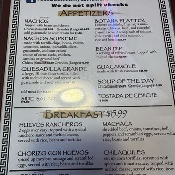 La Hacienda - Menu as of 1/13/25 - Mexican Near Me - Sacramento, California