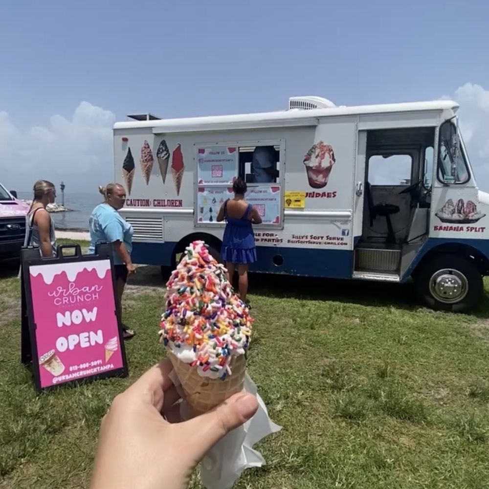 Urban Crunch - Rainbow sprinkle vanilla soft serve from their ice cream truck at the St. Pete Ice Cream Festival - Ice Cream & Frozen Yogurt Near Me - Odessa, Florida Urban Crunch - Rainbow sprinkle vanilla soft serve from their ice cream truck at the St. Pete Ice Cream Festival - Ice Cream & Frozen Yogurt Near Me - Odessa, Florida
