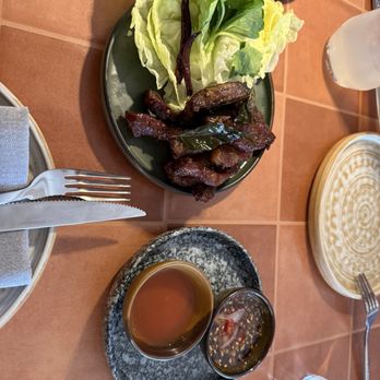 SAAM - Nuea Dad Deaw, a Thai style sun dried beef reminded me more of beef jerky. - Thai Near Me - San Francisco, California SAAM - Nuea Dad Deaw, a Thai style sun dried beef reminded me more of beef jerky. - Thai Near Me - San Francisco, California