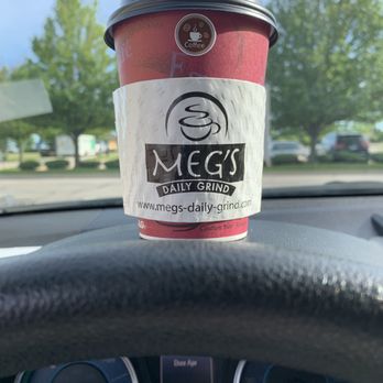 Meg's Daily Grind - a cup of coffee on a steering wheel - Cafes Near Me - Rockford, Illinois