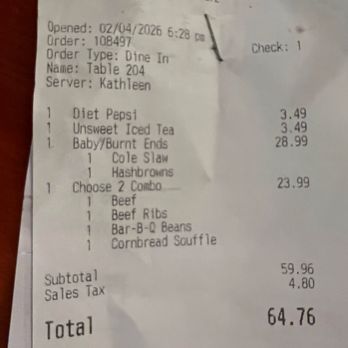 Shiver's BBQ - Total bill with 2 drinks!!! Amazing food at an incredible price! - Barbeque Near Me - Homestead, Florida Shiver's BBQ - Total bill with 2 drinks!!! Amazing food at an incredible price! - Barbeque Near Me - Homestead, Florida
