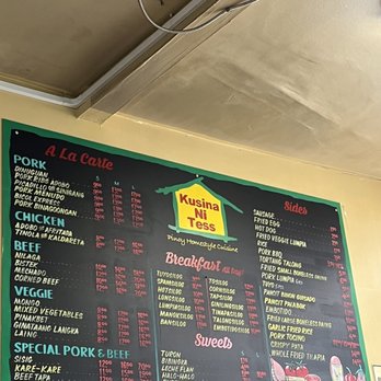 Kusina Ni Tess - Menu as of Nov 2022 - Filipino Near Me - San Francisco, California