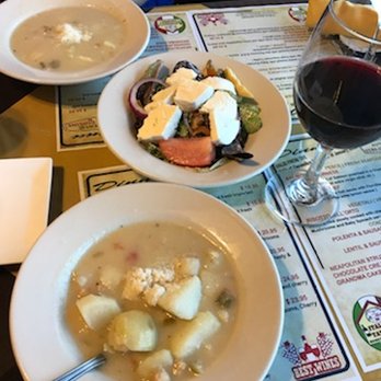Antonio & Vittoria - Potato and garbanzo bean soup with a house salad. - Wine Tasting Classes Near Me - Satellite Beach, Florida