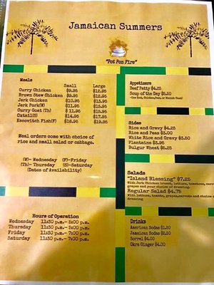 Menu photo 5 Jamaican Summers Eatery Burleson, TX
