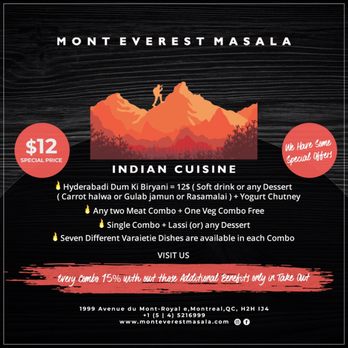 Mont Everest Masala - Currently offers - Indian Near Me - Montreal, Quebec Mont Everest Masala - Currently offers - Indian Near Me - Montreal, Quebec