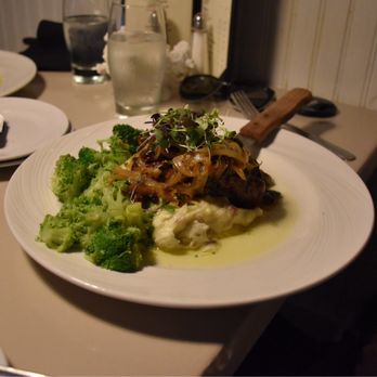 The Loft - Dinner Special: 8 oz Sirloin Filet w/ Caramelized Onions & Mushrooms on a bed of Mashed Potatoes - Salad Near Me - West Yarmouth, Massachusetts